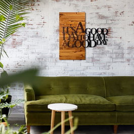Wallity It's a Good Escultura de pared en Nogal y Negro